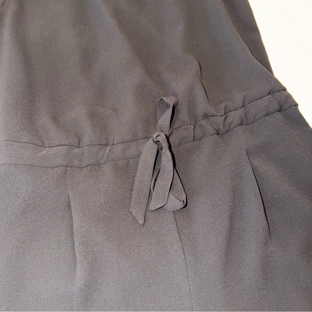 Zara Black Romper V-Neck Sleeveless Tie Waist Elastic Waist - Size S - Picture 6 of 9